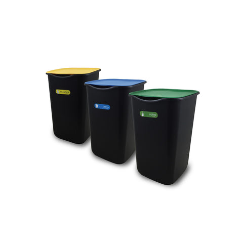 Set de 3 contenedores para recogida selectiva de 50lt