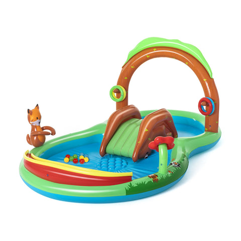 Piscina con tobogán y rociador 295x130cm