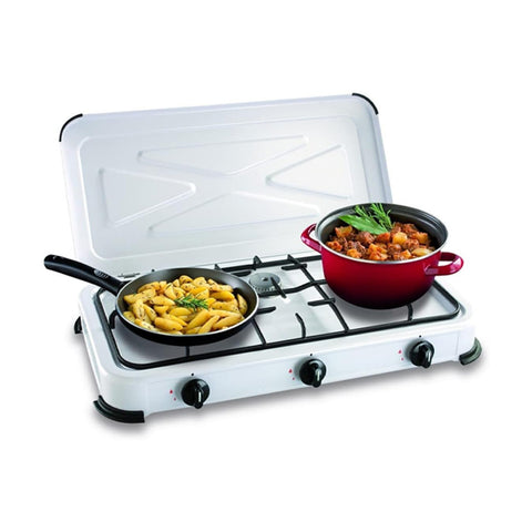 Hornillo de gas de 3 fuegos con tapa 1500w