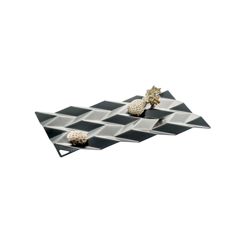 Centro de mesa de acero inoxidable Negro 38x23,5cm