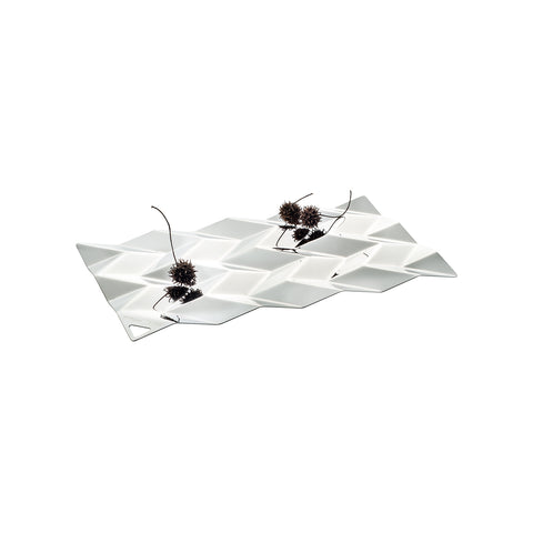 Centro de mesa de acero inoxidable Silver 38x23,5cm