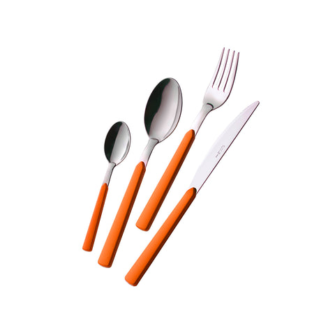 Juego de 24 cubiertos de acero Fast naranja