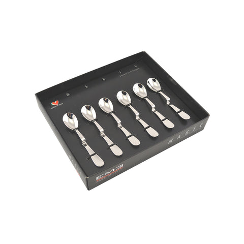 Set de 6 cucharillas de acero para espresso Magic