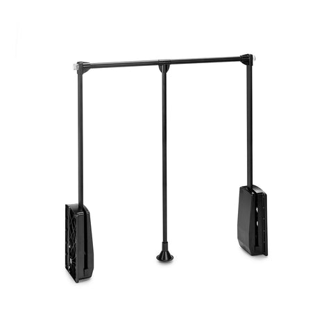 Perchero elevable para armario de acero, 83-115x84cm, negro
