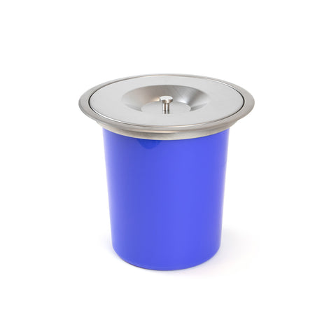 Cubo de basura empotrable para encimera de cocina con tapa de 6l ø2 1cm azul