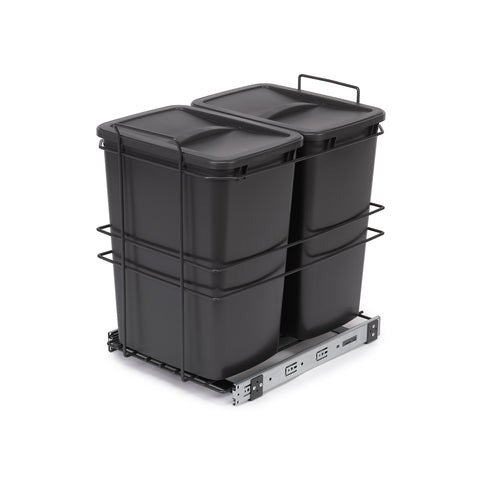 Set de 2 cubos para recogida selectiva con compartimento extraíble 35l