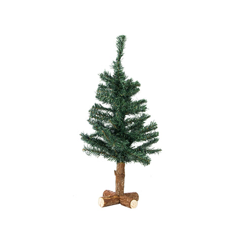 Árbol de Navidad de 60 ramas con base de madera 68cm