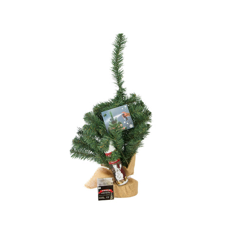 Árbol de Navidad nevado con luces LED 50cm