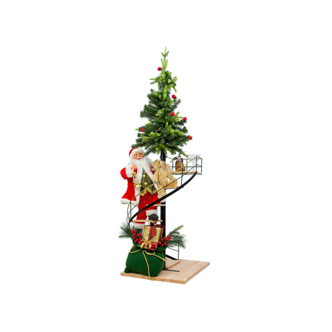 Decoración Papá Noel en escalera con música 140cm
