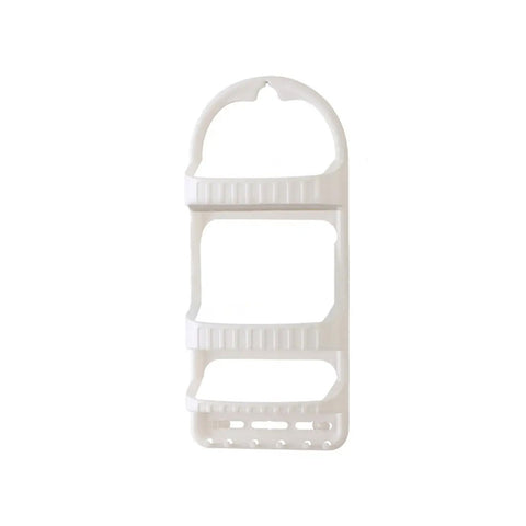 Estante ovalado para ducha de 3 niveles de plástico blanco 27x62x12cm