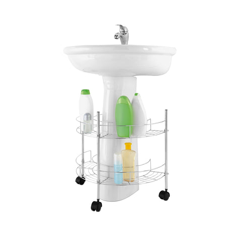 Estantería bajo lavabo de acero con ruedas