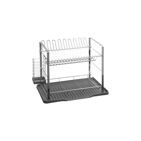 Escurreplatos de metal con 2 niveles 50x34x30,5cm