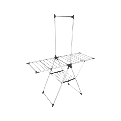 Tendedero grande tipo puente con soporte para perchas - altura regulable