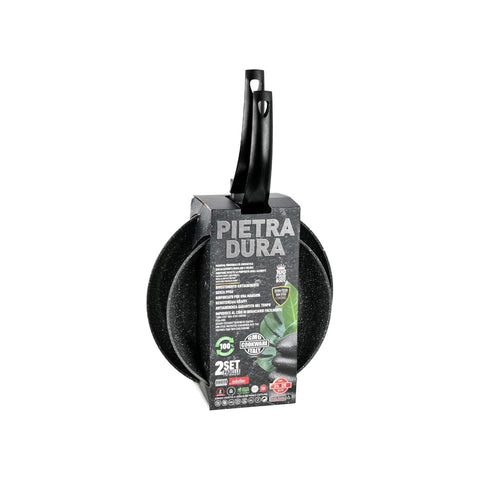 Set de 2 sartenes aptas para inducción de 22/26 cm de piedra dura