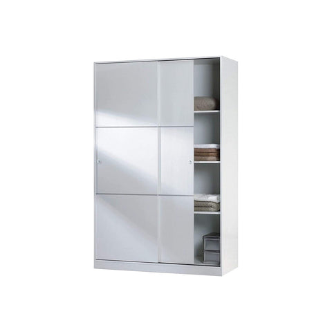 Armario blanco con 2 puertas correderas 200x120x50cm