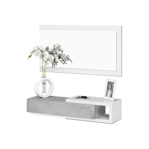 Mueble de entrada con espejo 95x19x26cm