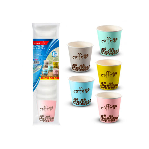 Set de 50 vasos de papel ecológicos para café de 0,75l
