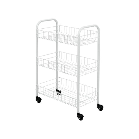 Carrito de cocina de 3 estantes blanco 40x26x62cm