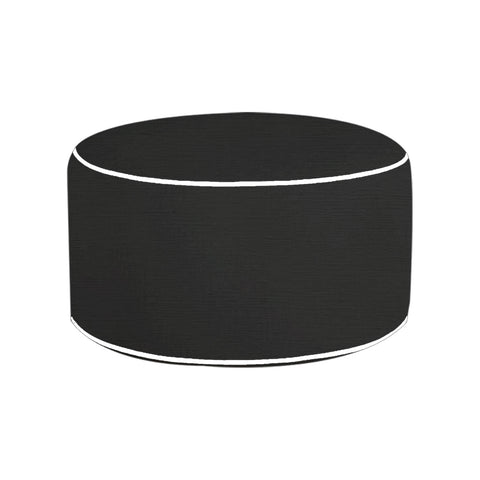 Puf otomano impermeable con funda extraíble negro 53cm