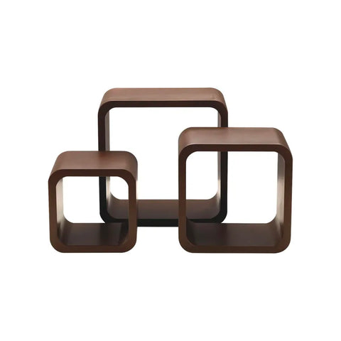 Set de 3 estantes de pared cuadrados 27x22x17cm