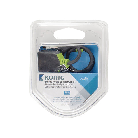 Cable de audio M 3,5mm - 2x 3,5mm F 0,20m