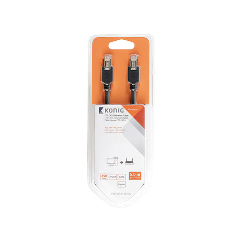 Cable de red Cat6 RJ45 negro 5m