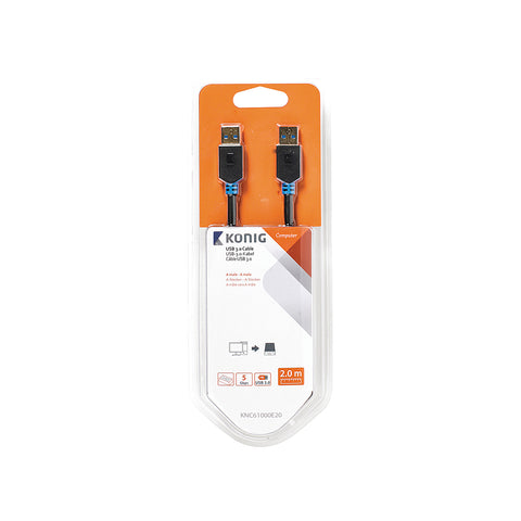 Cable USB 3,0 macho A - macho A 2m