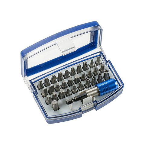 Set de 32 brocas de acero al cromo con estuche