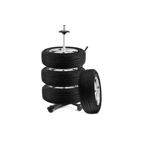 Carro para transportar 4 neumáticos con soporte de barra 100kg