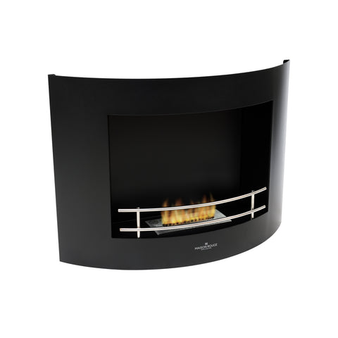 Chimenea de bioetanol de pared Ares negra