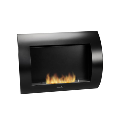 Chimenea de bioetanol de pared Juno negra