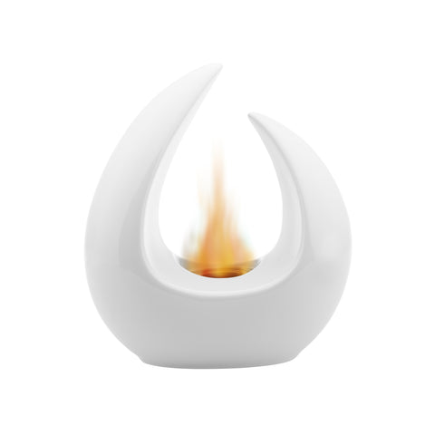 Chimenea de bioetanol de mesa Iris blanca