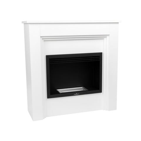 Chimenea de bioetanol de suelo blanca mate