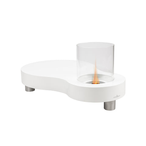 Chimenea de bioetanol de suelo Hermes blanca