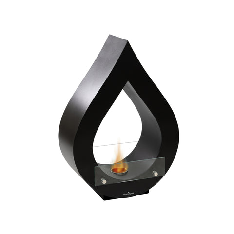 Chimenea de bioetanol de suelo Poseidón negra