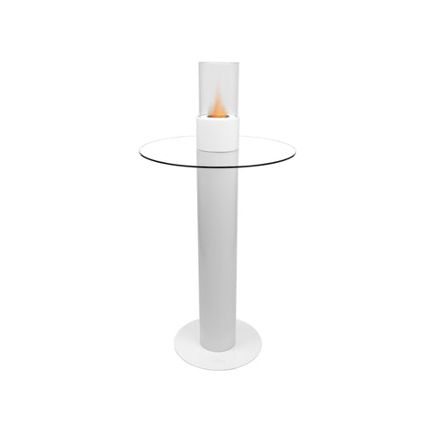 Chimenea de bioetanol de suelo Saturno blanca