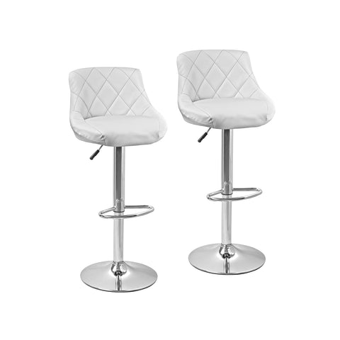 Set de 2 taburetes de bar y cocina de polipiel blanca