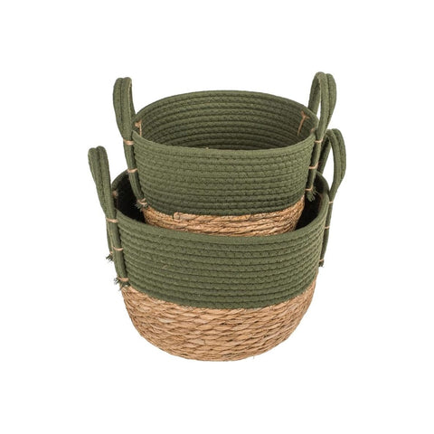 Set di 2 cestini portaoggetti in erba marina 18/20cm