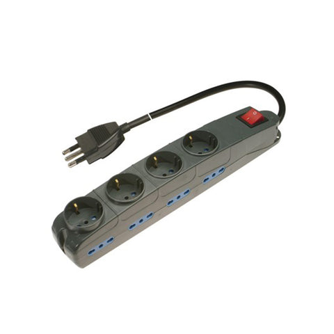 Regleta Multipresa Compact de 12 tomas negra - Poly Pool