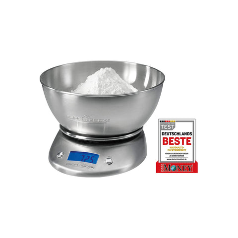 Báscula digital con bol de acero inoxidable de 5 kg