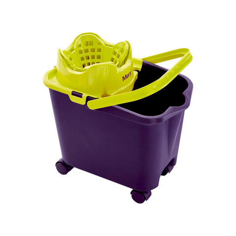 Sistema para fregar suelos con ruedas y cubo portaútiles de 14L