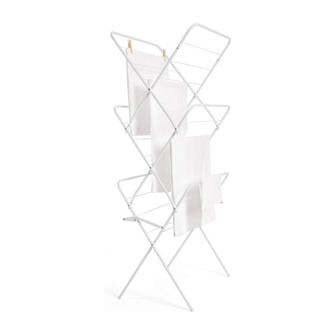 Tendedero vertical plegable de 3 niveles de acero 61x138x44,5cm