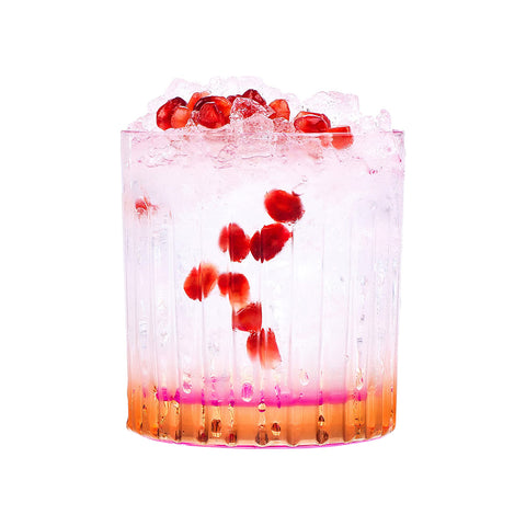 6 vasos Gipsy transparentes/naranjas de 360ml
