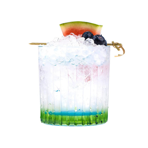 6 vasos Gipsy transparentes/verdes 360ml