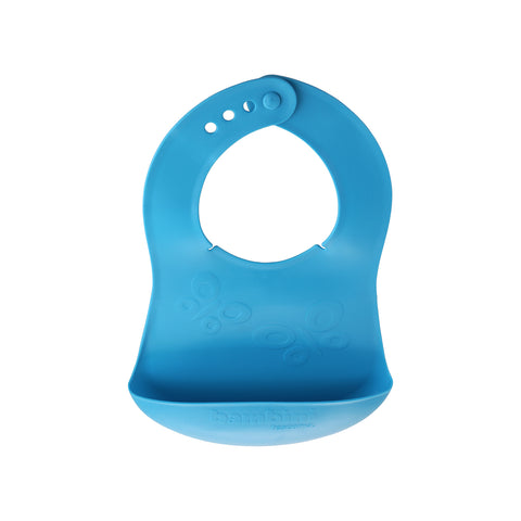 Babero infantil con bolsillo azul