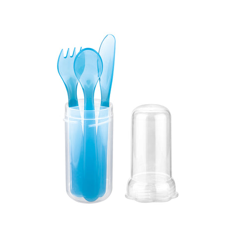 Set de 3 cubiertos de viaje para niños