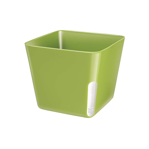 Maceta cuadrada de metal verde 13x11cm
