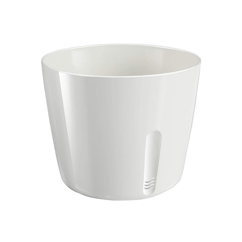 Maceta redonda de metal blanca 13,5x11cm