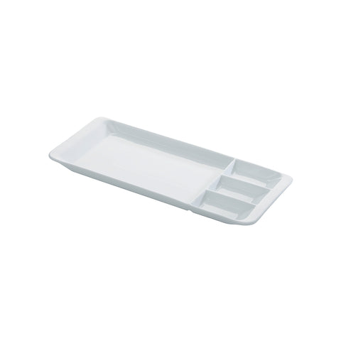 Bandeja de servir de porcelana con 4 secciones