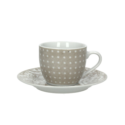Paquete de 6 tazas de té con plato vintage